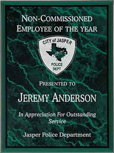 5" x 7" Green Marble Acrylic Plaque Plate