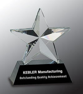 6" Crystal 3D Star on Black Base