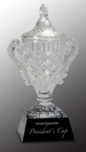 10 3/4" Crystal Cup on Black Pedestal Base