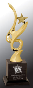 11 3/4" Gold Metal Art Crystal Award