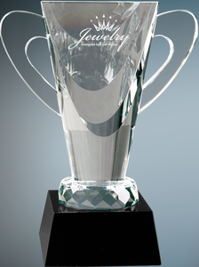 7 3/4" Crystal Cup on Black Pedestal Base