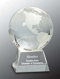 4 1/2" Crystal Globe on Clear Base