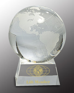 5 1/2" Crystal Globe on Clear Base