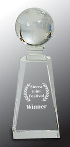 7 3/4" Crystal Globe on Clear Tower