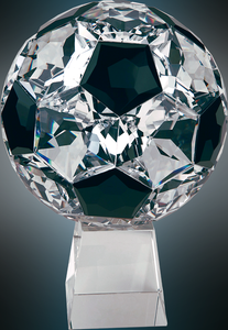 5 3/4" Crystal Soccer Ball on Clear Base