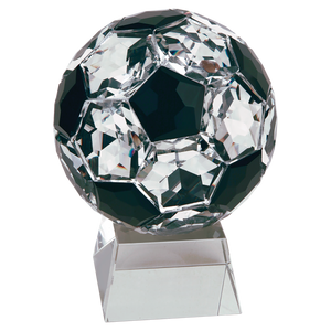 11 1/4" Crystal Soccer Ball on Clear Base
