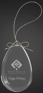 3" Crystal Teardrop Ornament