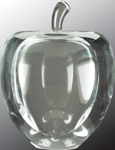 3 3/4" Crystal Apple with Flat Face