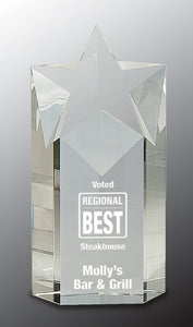 8" Clear Crystal Star Column