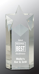 9" Clear Crystal Star Column