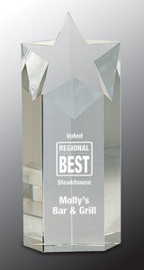 10" Clear Crystal Star Column