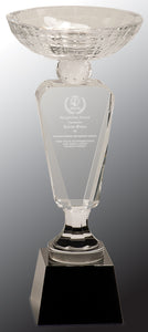 12" Clear Crystal Cup with Black Pedestal Base