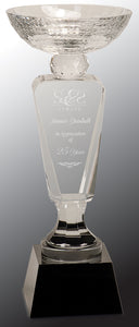 11" Clear Crystal Cup with Black Pedestal Base