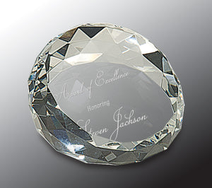 3 1/8" Crystal Golf Ball Paperweight