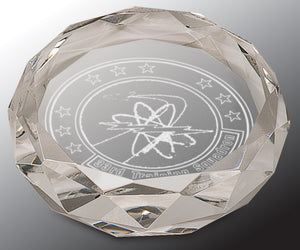 3" Clear Round Crystal Paperweight