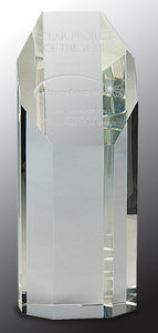 8" Clear Crystal Octagon Tower