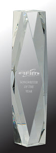 12" Clear Crystal Facet Tower