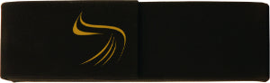 6 1/2" x 2" Black/Gold Laserable Leatherette Double Pen Case