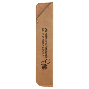 6 1/4" Light Brown Laserable Leatherette Pen Sleeve