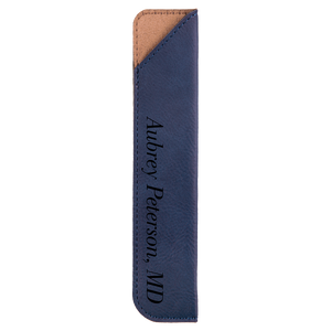 6 1/4" Blue Laserable Leatherette Pen Sleeve
