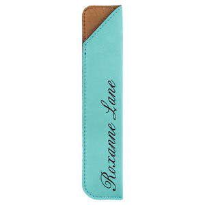 6 1/4" Teal Laserable Leatherette Pen Sleeve