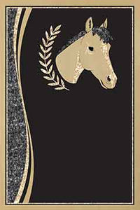 4" x 6" Black/Gold Horse Brass Plated Steel Activity Plaque Plate