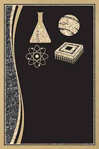4" x 6" Black/Gold Science Brass Plated Steel Activity Plaque Plate