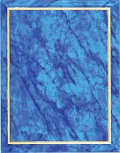 7" x 9" Blue Marble Finish Plaque with Gold Cove Edge