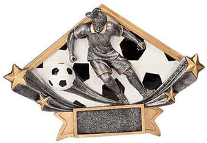 8 1/2" x 5 3/4" Female Soccer Diamond Star Resin