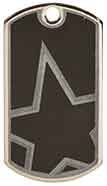 2" Black/Silver Star Laserable Star Dog Tag
