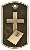 2" Antique Gold 3D Religion Dog Tag