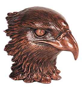 6" Antique Metallic Bronze Eagle Head Resin