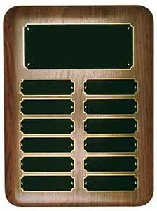 12 Plate Genuine Walnut Elliptical Edge Completed Perpetual Plaque