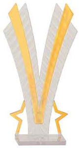 6 7/8" Gold/Clear Flare Back