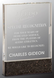5" x 7" Clear Fusion Crystal Award with Genuine Black Marble