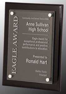 9" x 12" Black Piano Finish Floating Acrylic Plaque