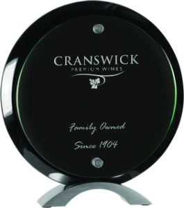 8 1/2" Round Black Piano Finish Floating Acrylic Standup