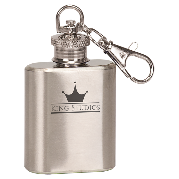 1 oz. Stainless Steel Flask Keychain