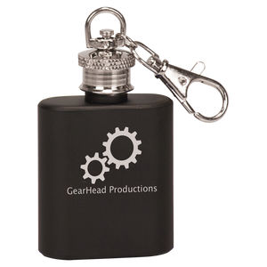 1 oz. Matte Black Flask Keychain