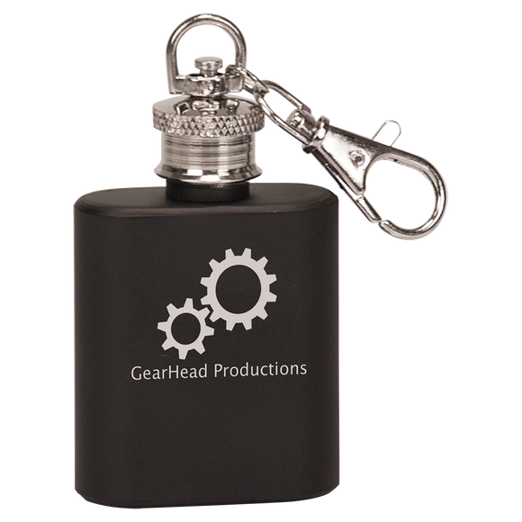 1 oz. Matte Black Flask Keychain