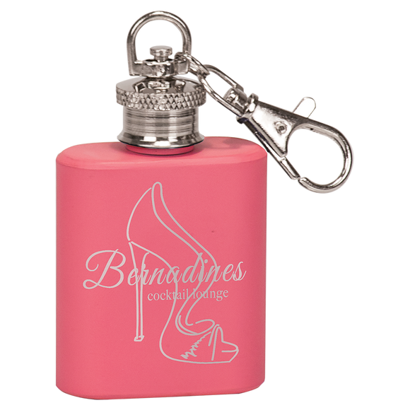 1 oz. Matte Pink Flask Keychain