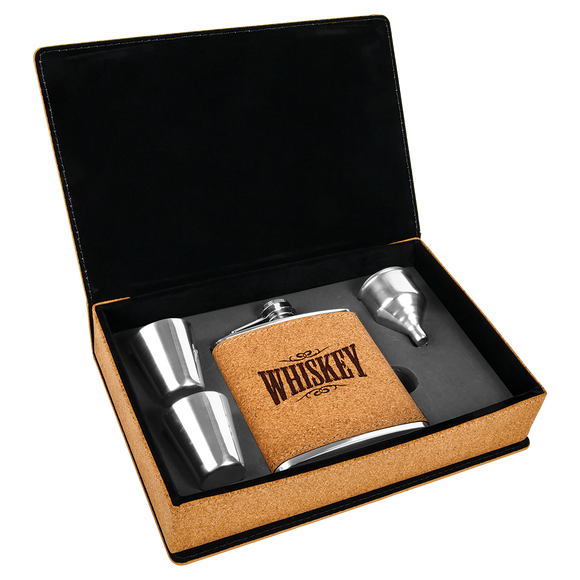 6 oz. Cork Flask Gift Set