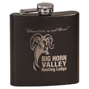 6 oz. Matte Teal Powder Coated Laserable Stainless Steel Flask