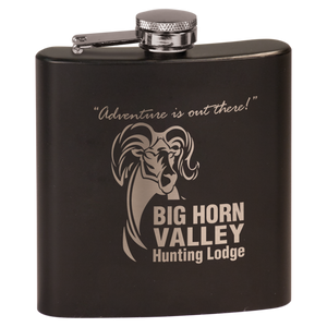 6 oz. Matte Maroon Powder Coated Laserable Stainless Steel Flask
