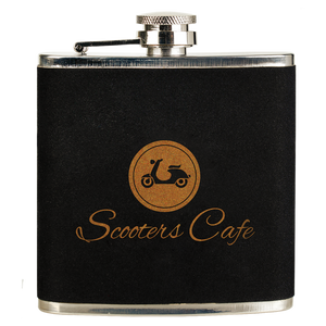 6 oz. Black Velvet/Gold Stainless Steel Flask