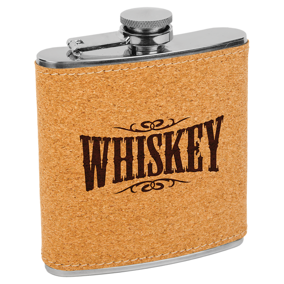 6oz. Cork Stainless Steel Flask