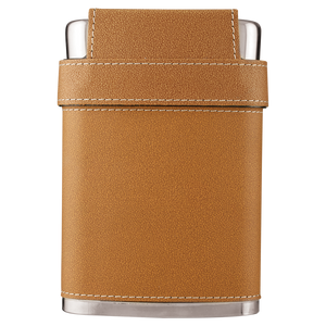 7 oz. Leather Flask with Lid & 3 Shot Glasses