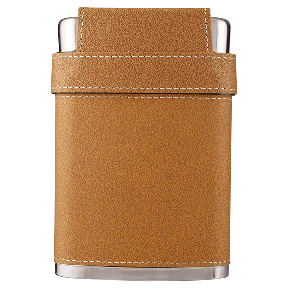 7 oz. Leather Flask with Lid & 3 Shot Glasses