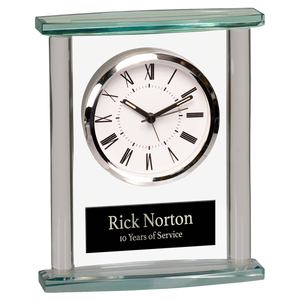 7" Square Glass Clock with Top