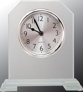 6 1/2" Clipped Corner Glass Clock
